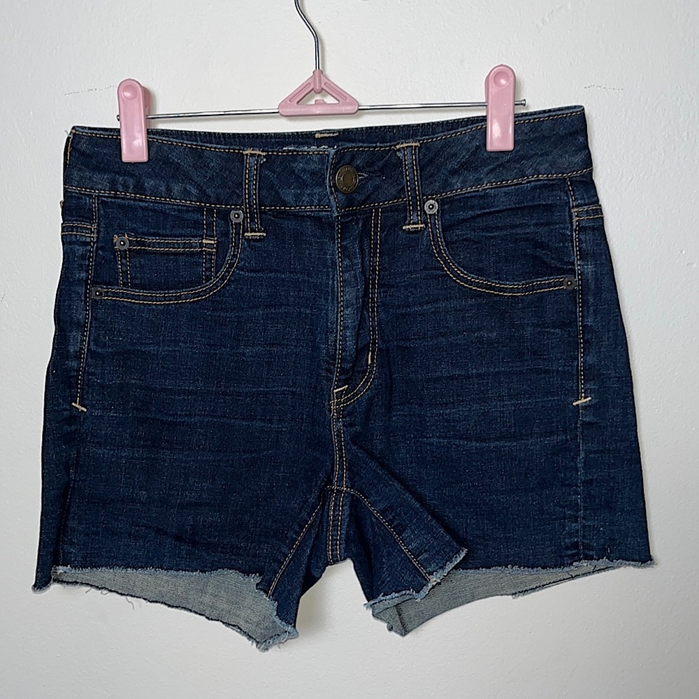 American Eagle Dark Super Stretch Denim Shorts 8